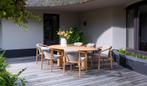 4 Seasons Outdoor Tess dining set teak met Corsica tafel met, Tuin en Terras, Nieuw