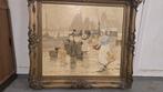 École polonaise (XIX) - Pair of Harbor Scenes