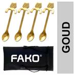 Fako Bijoux® - Theelepel / Koffielepel Hangende Kat - Goud -, Huis en Inrichting, Keuken | Bestek, Nieuw, Verzenden