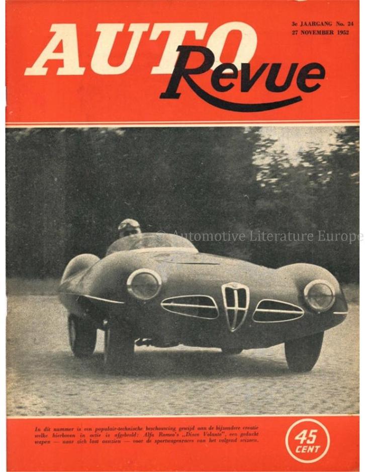 1952 AUTO REVUE MAGAZINE 24 NEDERLANDS, Boeken, Auto's | Folders en Tijdschriften, Ophalen of Verzenden