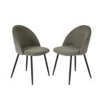 Lot de 2 chaises en chenille - Smokey Olive - Hauteur, Maison & Meubles, Verzenden, Neuf