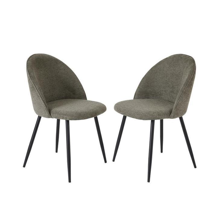 Lot de 2 chaises en chenille - Smokey Olive - Hauteur, Maison & Meubles, Accessoires pour la Maison | Autre, Neuf, Envoi