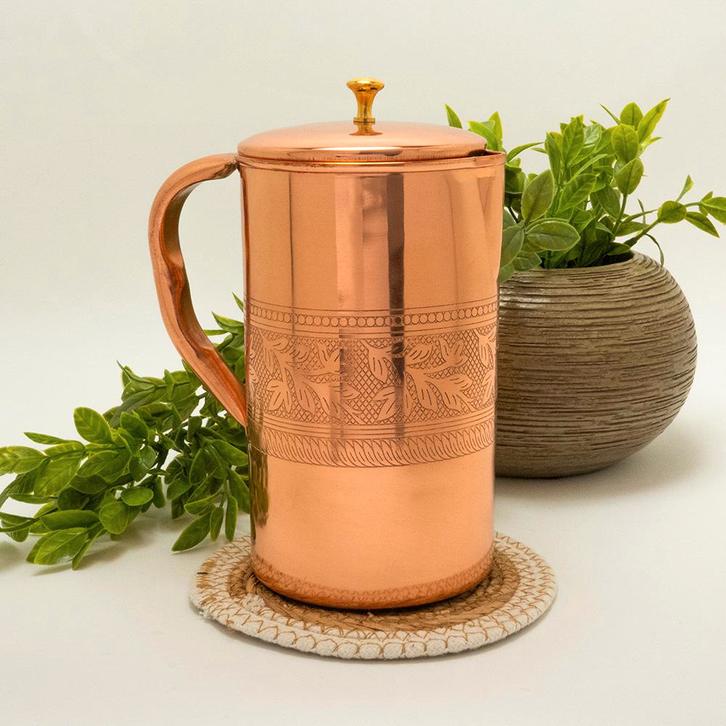 Puur Koperen Kan Bloempatroon - 1,5 liter, Sport en Fitness, Gezondheidsproducten en Wellness, Ophalen of Verzenden