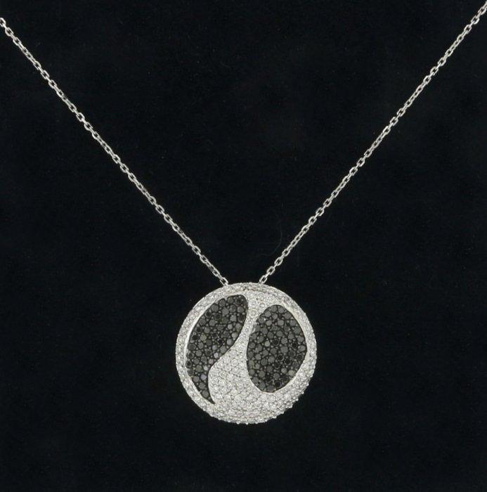 Collier - 18 carats Or blanc Diamant (Naturelle) - Diamant -, Handtassen en Accessoires, Kettingen