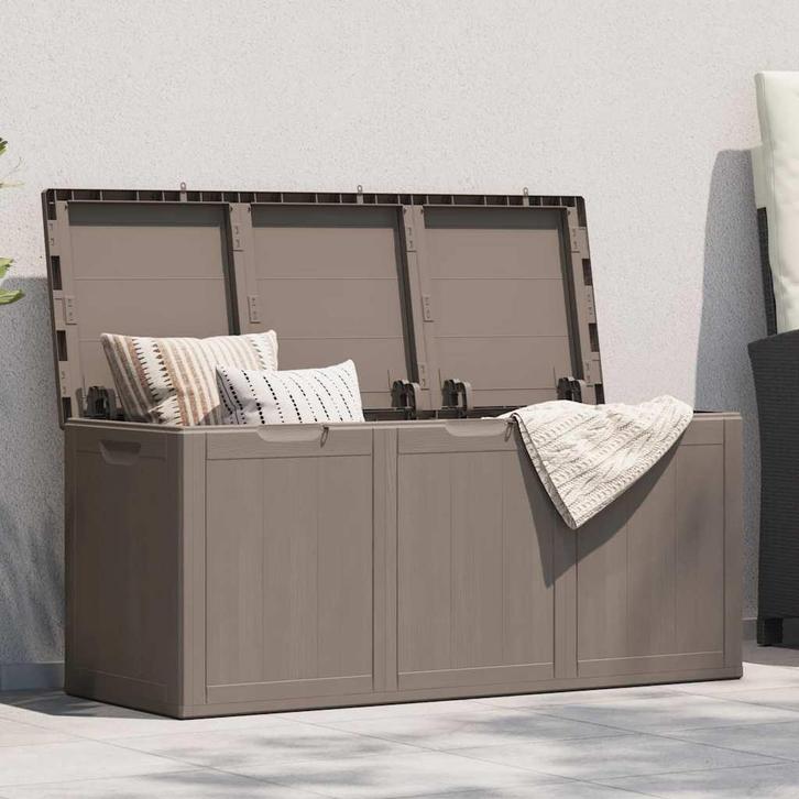 vidaXL Tuinbox 270 L PP houtlook bruin, Tuin en Terras, Bergingen en Tuinkasten, Nieuw, Verzenden