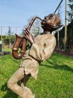 sculptuur, Gnome playing saxophone - 70 cm - Brons