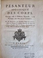 Mathurin-Jacques Brisson - Pesanteur spécifique des corps -, Antiquités & Art, Antiquités | Livres & Manuscrits