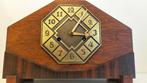 Amsterdamse School klok - Art Deco eiken-coromandel-messing-