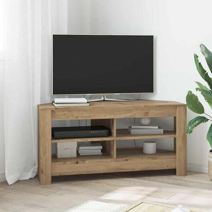 vidaXL HoekTVKabinet Artisan Eiken 102 x 40,5 x 45 cm, Huis en Inrichting, Kasten |Televisiemeubels, Nieuw, Verzenden