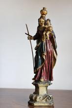 Sculpture, Maagd Maria met Jezus - 28 cm - Bois