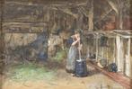 Theo Hanrath (1853-1888) - Dutch Farm, Antiek en Kunst, Kunst | Schilderijen | Klassiek