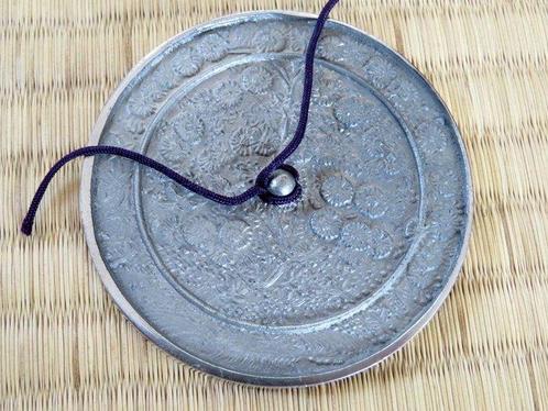 Ancien miroir () Modèle de chrysanthème et moineau, Antiek en Kunst, Antiek | Overige Antiek
