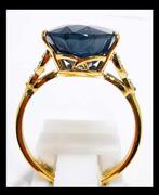 Bague - 18 carats Or jaune Saphir - Diamant - Bague en or,, Bijoux, Sacs & Beauté, Bagues