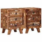 vidaXL Nachtkastje 2 st 37x32x50 cm massief gerecycled hout, Huis en Inrichting, Slaapkamer | Nachtkastjes, Verzenden, Nieuw