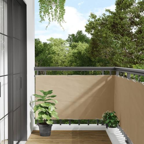 vidaXL Balkonscherm 75x500 cm oxford stof beige, Tuin en Terras, Parasols, Nieuw, Verzenden