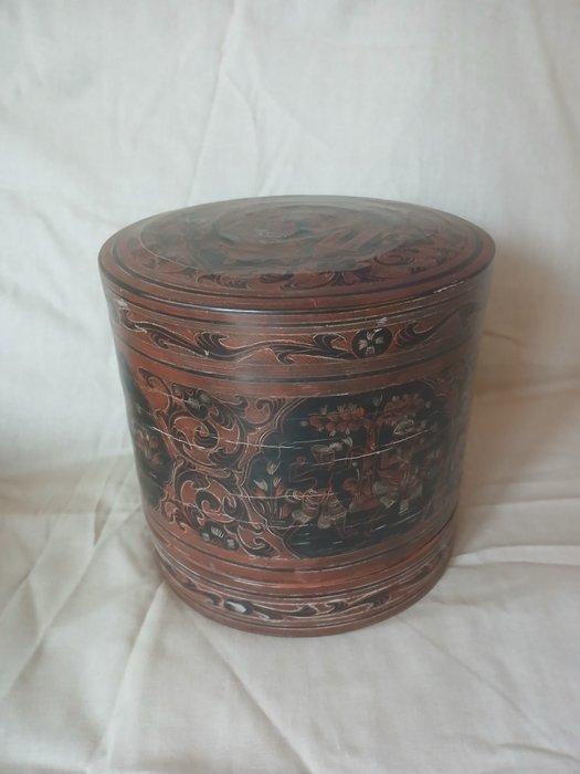Antique Betelnut box 3 delig - Bamboe - Birma Myanmar - 20e, Antiek en Kunst, Kunst | Niet-Westerse kunst