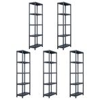 vidaXL Opbergrekken 5 st 125 kg 60x30x180 cm kunststof zwart, Huis en Inrichting, Kasten | Stellingkasten, Verzenden, Nieuw