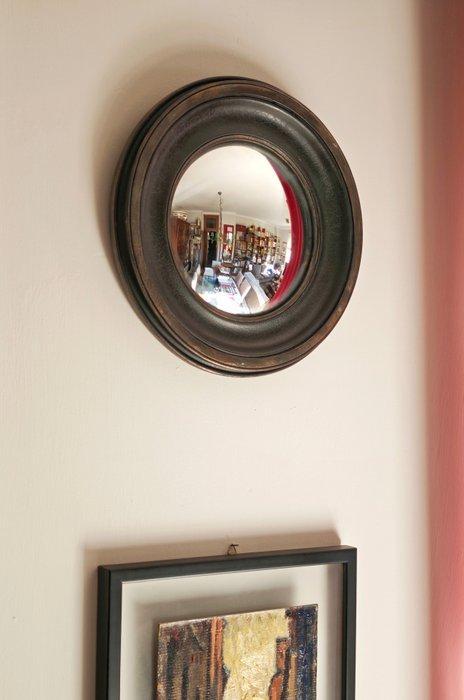 Wandspiegel- Heksenoog / Butler - Glas - Zwarte bolle, Antiek en Kunst, Curiosa en Brocante