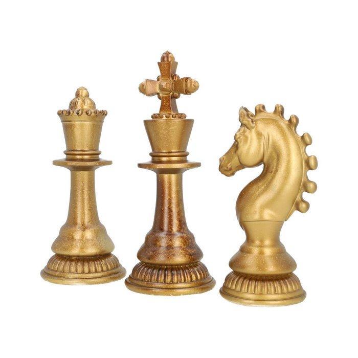 Beeld, 3 chess pieces - 31 cm - Hars, Antiquités & Art, Curiosités & Brocante