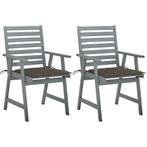 vidaXL Chaises à dîner dextérieur 2 pcs avec coussins, Neuf, Verzenden