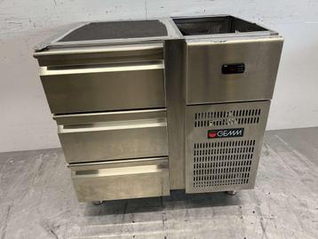 Gemm Chiller en acier inoxydable 3 tiroirs 90 cm 230V Horeca, Verzenden