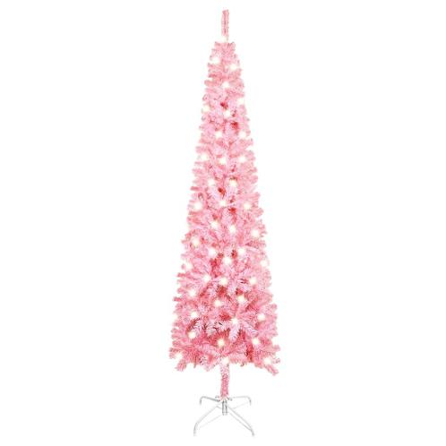 etiquette Ordelijk Montgomery ② vidaXL Kerstboom met LED's smal 150 cm roze — Noël — 2ememain