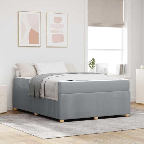 vidaXL Bedframe met matras met matras Lichtgrijs 140 x 200, Huis en Inrichting, Slaapkamer | Bedden, Nieuw, Verzenden