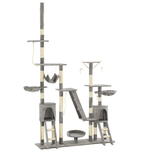 vidaXL Kattenkrabpaal met sisal krabpalen 230-250 cm grijs, Dieren en Toebehoren, Katten-accessoires, Nieuw, Verzenden