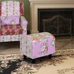 vidaXL Patchwork bloemen design voetenbankje, Verzenden, Nieuw