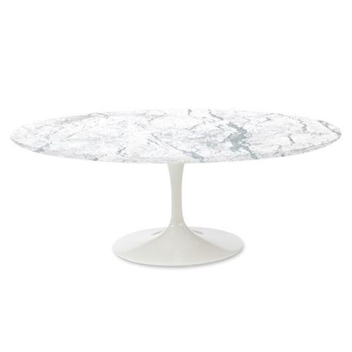 Eettafel Tulip Table Oval Bovenblad Marmer wit Onderstel wit, Maison & Meubles, Tables | Tables à manger, Envoi