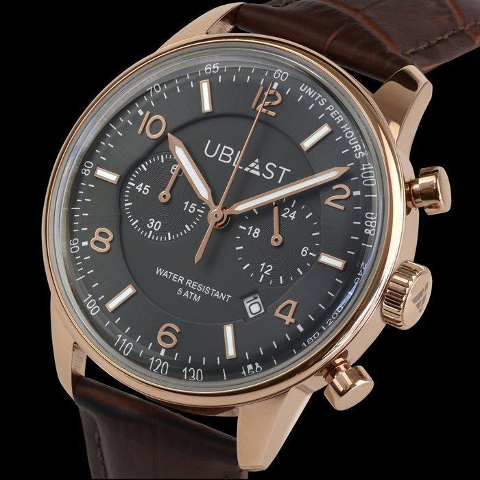 Ublast - Elegant Chronograph - REF. UBELCH40GGR - Heren -, Handtassen en Accessoires, Horloges | Heren