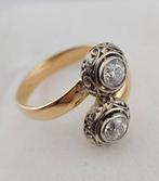 Ring - 18 karaat Geel goud, Witgoud - 0.90ct. tw. Diamant, Nieuw