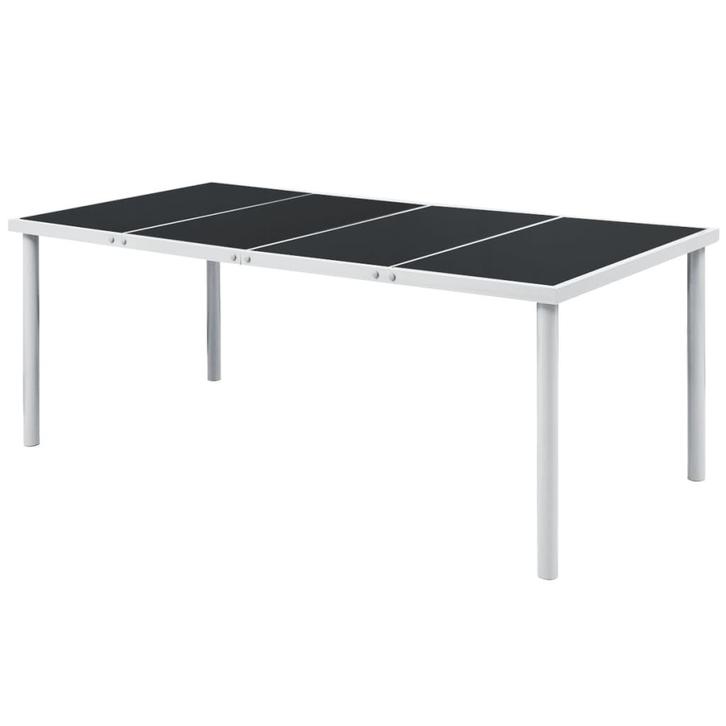 vidaXL Tuintafel 190x90x74 cm staal zwart, Tuin en Terras, Tuintafels, Nieuw, Verzenden