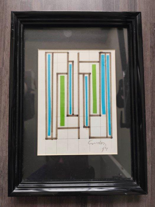 Siep Van Den Berg (1913-1998) - voorstudie groen - blauw, Antiek en Kunst, Kunst | Schilderijen | Modern