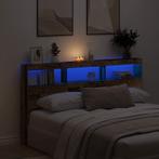 vidaXL Hoofdbordkast met LED 180x17x102 cm oud hout, Verzenden, Nieuw