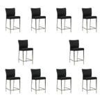 Set van 10 Leren barkrukken Revolt laag - Toledo Nero, Ophalen of Verzenden