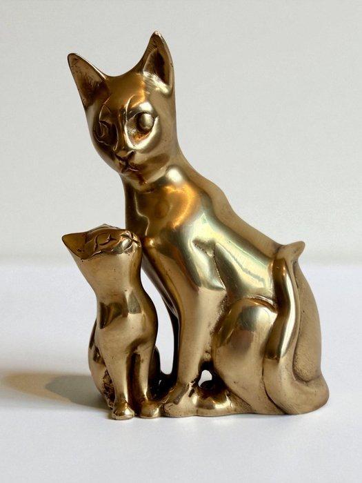Mother and Kitten -H17cm/ 1,25Kg - Beeldje - 1960s vintage, Antiek en Kunst, Curiosa en Brocante
