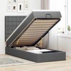 vidaXL Bed met matras 90x200 cm stof donkergrijs, Huis en Inrichting, Slaapkamer | Bedden, Verzenden, Nieuw