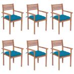 vidaXL Chaises de jardin empilables avec coussins 6 pcs, Verzenden