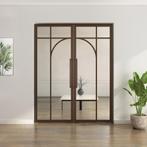 Dubbele stalen taatsdeur Brons 5 Vlaks rond Helder glas, Overige typen