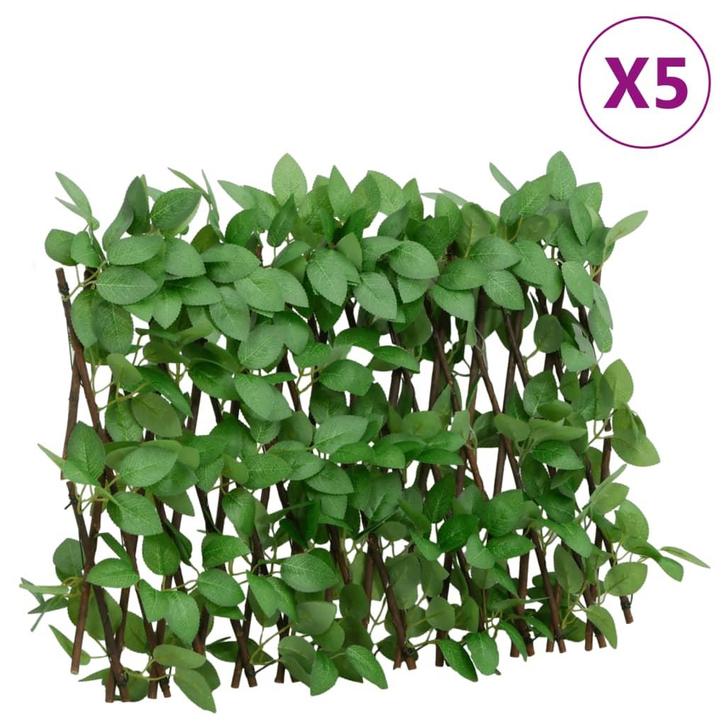 vidaXL Kunstplant klimop op latwerk 5 st uittrekbaar 180x30, Tuin en Terras, Tuinhekken en Hekwerk, Nieuw, Verzenden