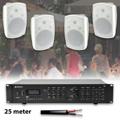 Adastra Terras Set 4x BH8 Speaker + A4 Versterker + 25mtr, TV, Hi-fi & Vidéo, Enceintes