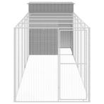 Kippenhok met ren 165x659x181 cm staal lichtgrijs, Animaux & Accessoires, Rongeurs & Lapins | Cages & Clapiers, Verzenden