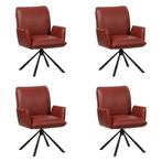 Set van 4 Leren draaibare eetkamerstoelen Elite - Granada, Ophalen of Verzenden