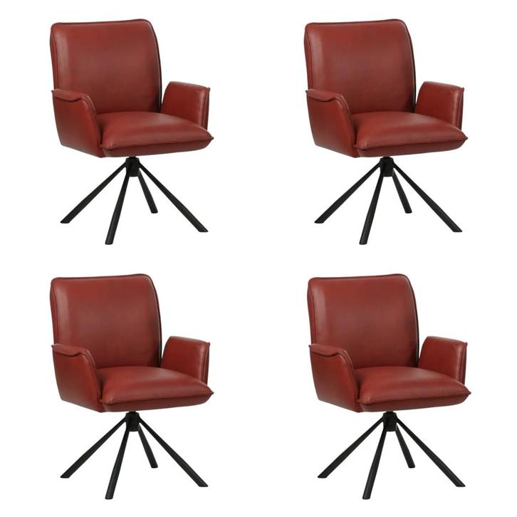 Set van 4 Leren draaibare eetkamerstoelen Elite - Granada, Maison & Meubles, Tabourets de bar, Enlèvement ou Envoi