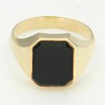 Bague - 14 carats Or jaune - Onyx, Handtassen en Accessoires, Ringen, Nieuw