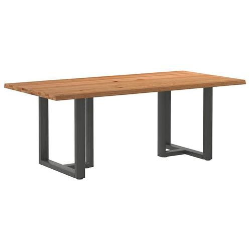 vidaXL Eettafel rechthoekig 200x100x74 cm massief eikenhout, Huis en Inrichting, Tafels | Eettafels, Nieuw, Verzenden