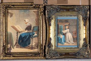 Ferdinand Ernst Lintz (1833-1909) - Twee 19e eeuwse Dames -