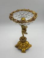 Tafelmiddenstuk - Antieke zuil met beeld van een putto. -