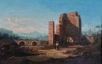 Federico Schianchi (1858-1918) - Paesaggio con rovine, Antiquités & Art